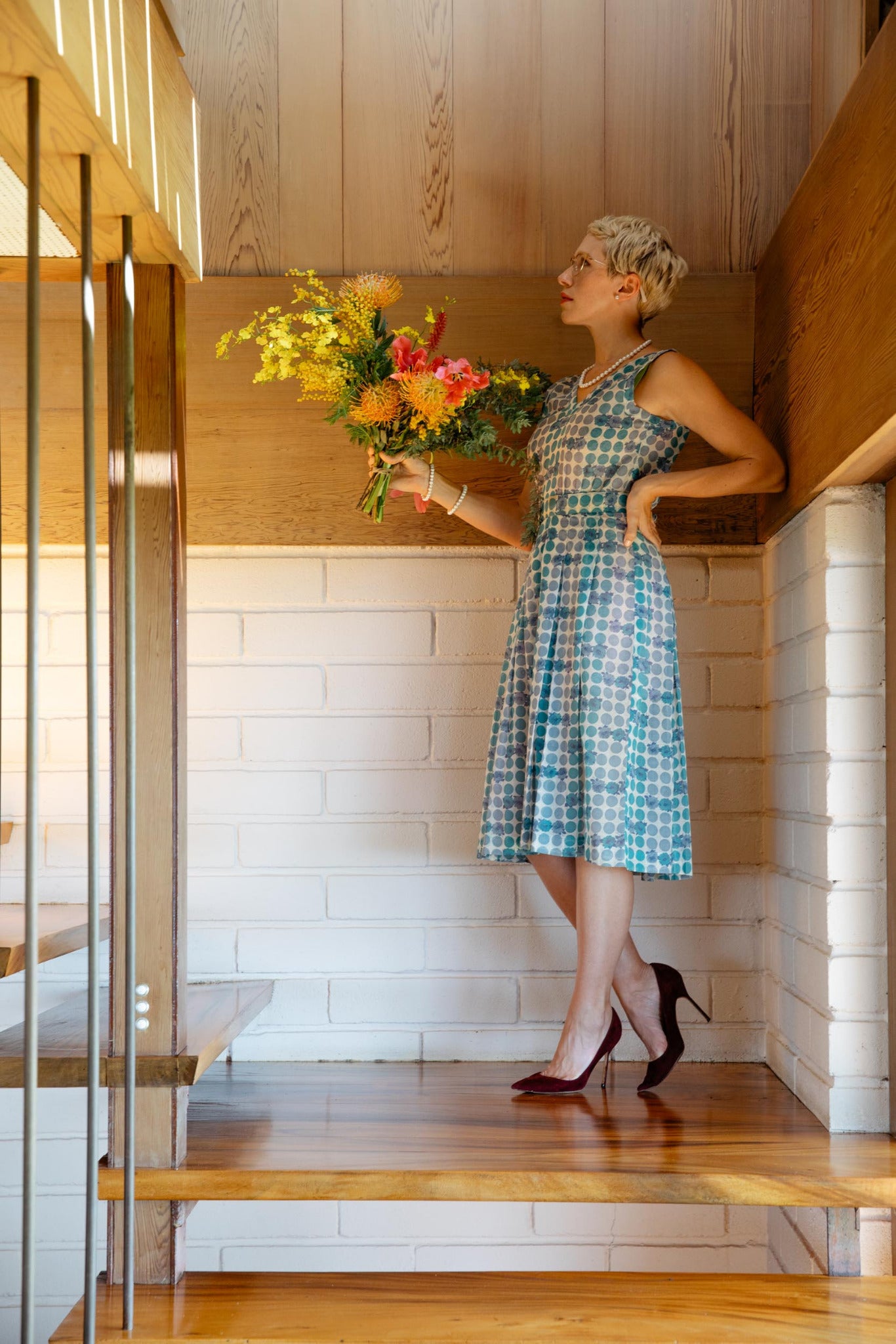 Charming 1950s Polka Dot Day Dress