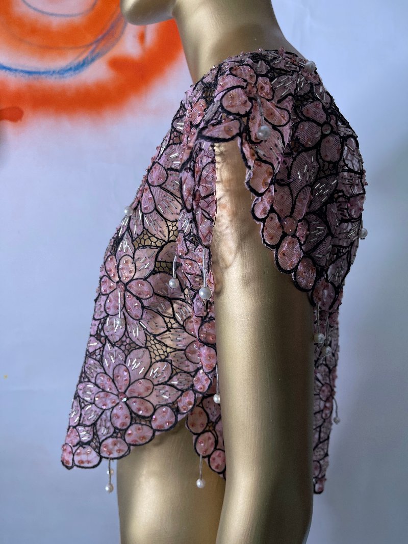 1920s Jazz Age Beadwork Netted Crop Top-sold