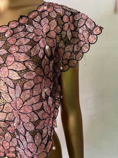 1920s Jazz Age Beadwork Netted Crop Top-sold