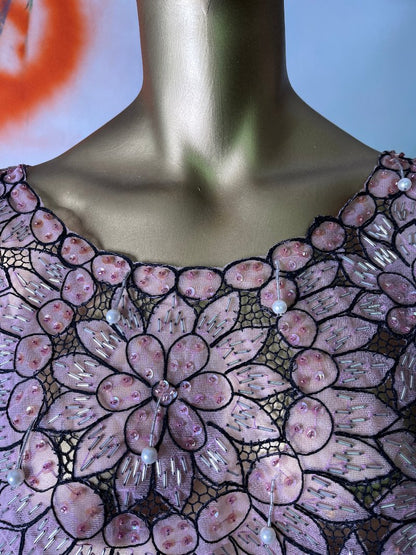 1920s Jazz Age Beadwork Netted Crop Top-sold