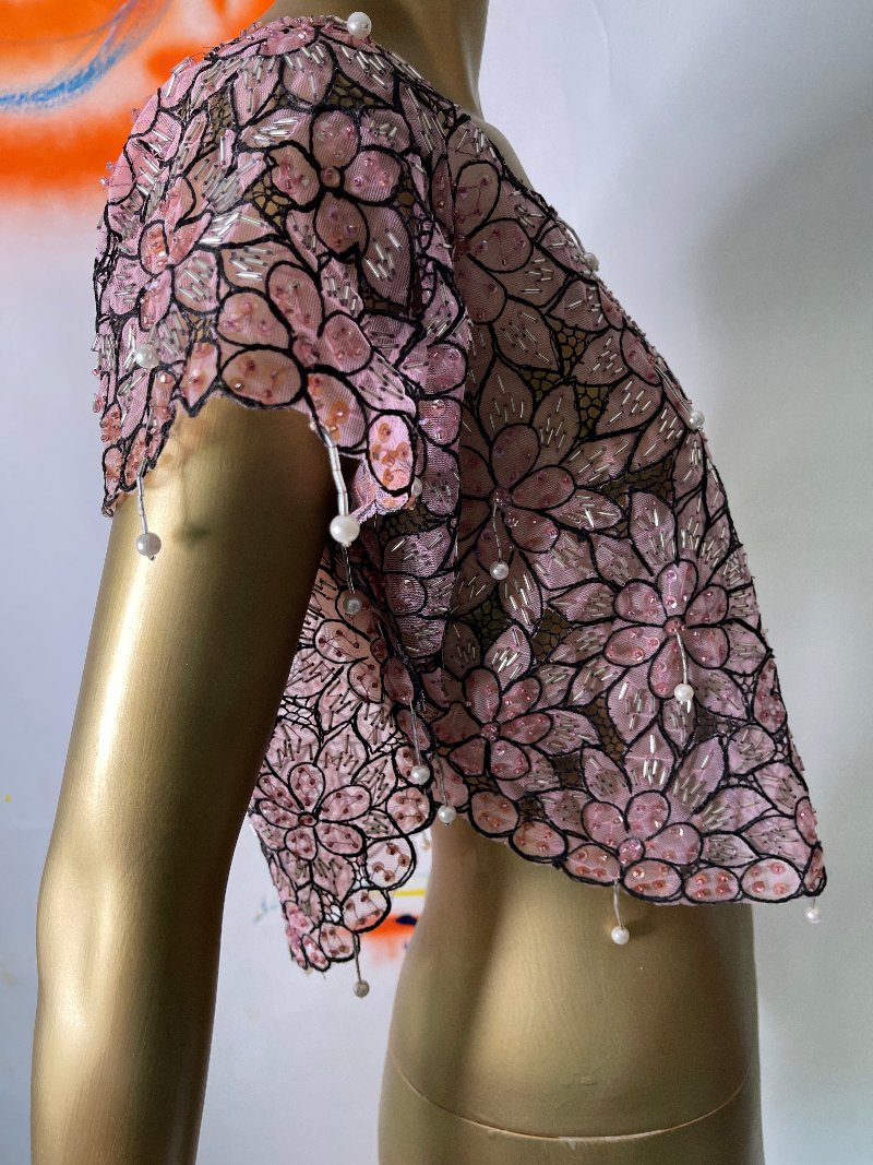1920s Jazz Age Beadwork Netted Crop Top-sold