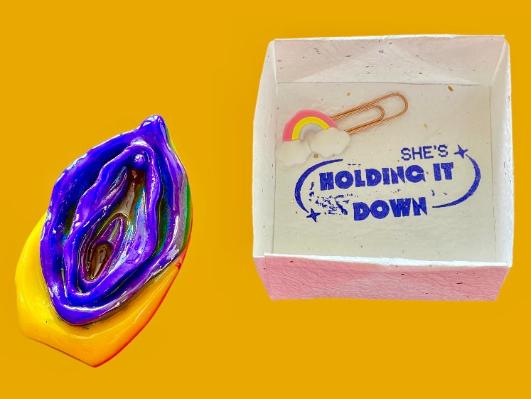 sold out-She's Holding It Down! Paperweight & Desk Set