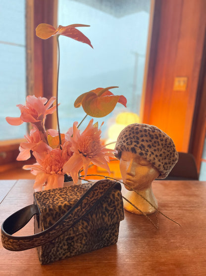 Leopard-Print Box Handbag